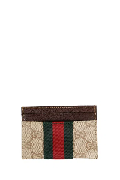 Gucci Coated Gg Canvas Card Holder In White