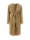Gucci Women Gg Wool Reversible Coat In Beige