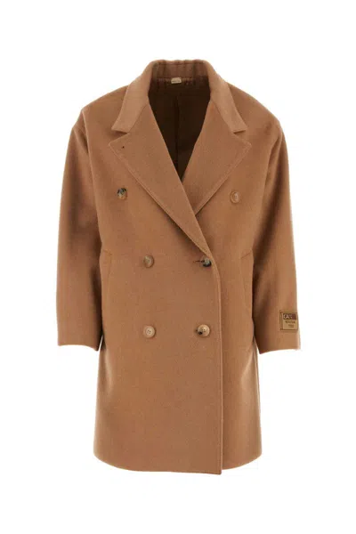 Gucci Woman Cappuccino Wool Coat In Beige O Tan