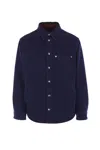 Gucci Men Denim And Flanel Reversible Shirt In Blue