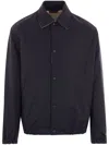 Gucci Reversible Polyester Gg Jacket In Blue