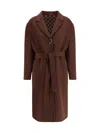 Gucci Silk And Wool Reversible Coat In Brown