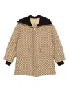 Gucci Bomber Jacket With Ribbed Collar And Cuffs In Brown