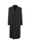 Gucci Double-breasted Coat In Grey