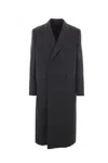 Gucci Double-breasted Coat In Medium Grey Melange