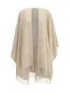 Gucci Gg-pattern Fringe Cape In Multi