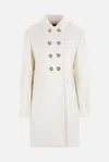 Gucci Wool Coat With Interlocking Gg Buttons In Natural White