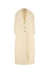 Gucci Long Length Wool Blend Coat In White