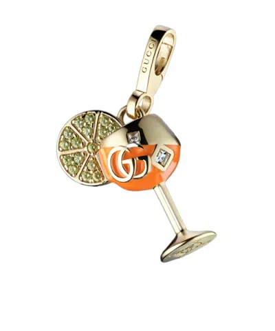 Gucci Cocktail Motif Charm In Gold