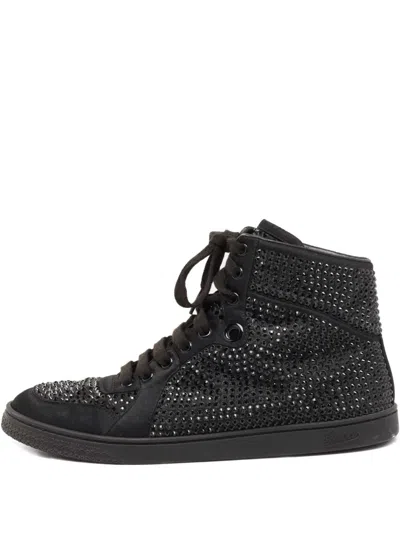 Pre-owned Gucci Coda Crystal Embellishment High Top Sneakers