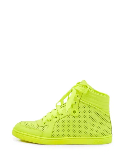 Pre-owned Gucci Coda Perforated Leather Sneakers In Green