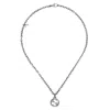 Gucci G Imitation Old Effect Necklace In Metallic
