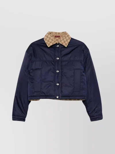 Gucci Collar Contrast Quilted Sleeve Blazer