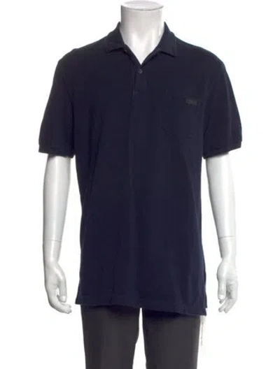 Pre-owned Gucci Collar Short Sleeve Polo Shirt In Blue