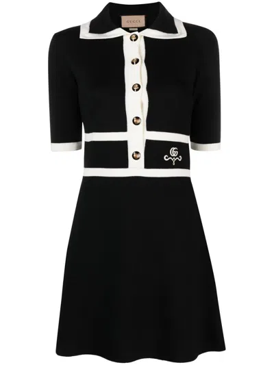 Gucci Kleid Mit Kontrastborten In Black