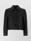 Gucci Collared Leather Jacket Featuring Quilted Texture