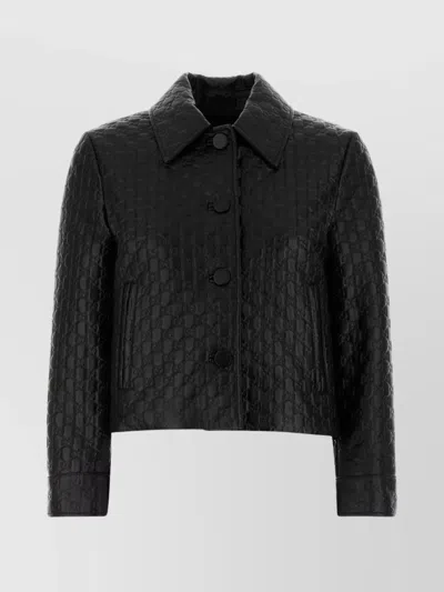 Gucci Collared Leather Jacket Featuring Quilted Texture
