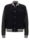 Gucci Logo-patch Wool And Leather Varsity Jacket In Navymix