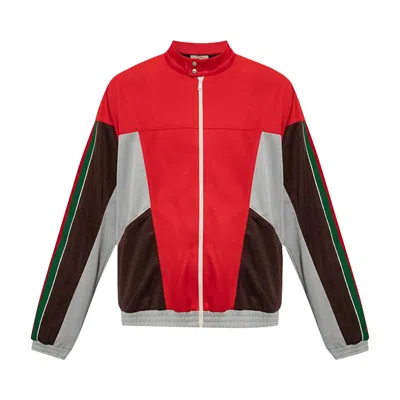 Pre-owned Gucci Color Block Zip Up Jacket 'red/green/brown' | Men's Size M
