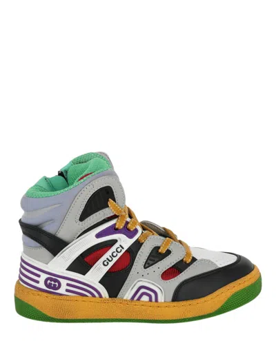 Pre-owned Gucci Colorblock High White (kids) Sneakers In Multi