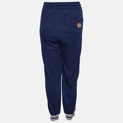 Pre-owned Gucci Colorblock Jersey Pattern Web Accent Varsity Track Pants L