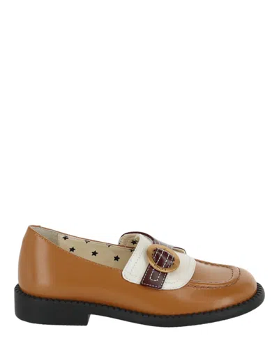 Pre-owned Gucci Colorblock Loafers (kids) Sneakers In Light/brown