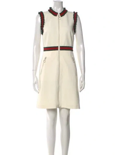 Pre-owned Gucci Colorblock Pattern Mini Dress In Neutral