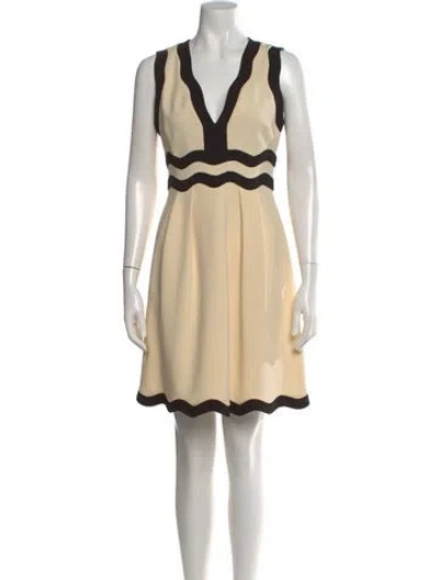 Pre-owned Gucci Colorblock Pattern Mini Dress In Neutral