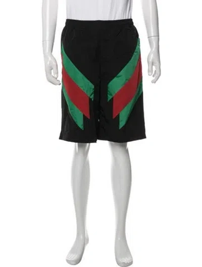 Pre-owned Gucci Colorblock Pattern Swim Trunks In Black