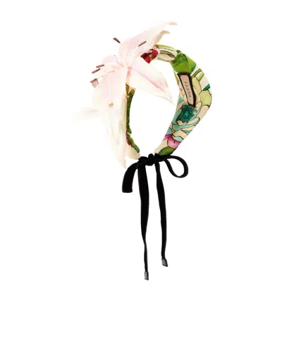 Gucci Colorful Floral Print Fabric Headband In Multi
