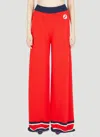 Gucci Knit Cotton Blend Wide Pants In Red