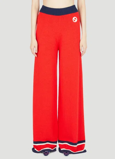 Gucci Colour Block Knit Trousers In Red