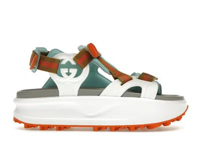 Pre-owned Gucci Colour Block Platform Sandal (women's) Sneakers In White/blue/orange