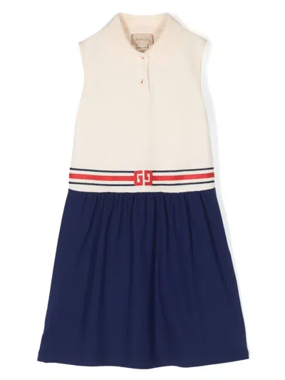 Gucci Kids' Colourblock Sleeveless Dress In Neutrals