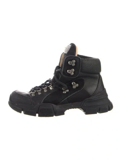 Pre-owned Gucci Combat Boots In Black