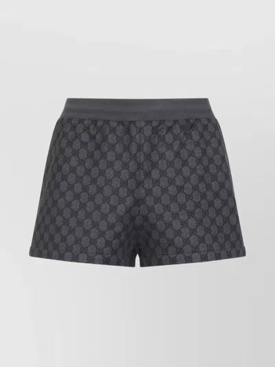 Gucci Comfortable Shorts With Elastic Waistband And Pockets In Gray
