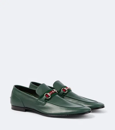 Gucci Como Horsebit Leather Loafers In Green
