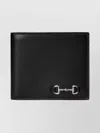 Gucci Compact Bi-fold Wallet Metal Clamp In Black