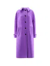 Gucci Women Compact Cashmere Wool Coat In Purple