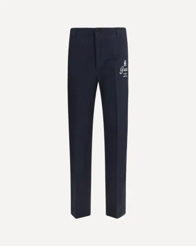 Gucci Compact Cotton Twill Pants In Blue