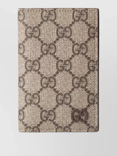 Gucci Compact Textured Finish Leather Cardholder Wallet In Brown