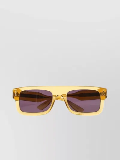 Gucci Contemporary Rectangular Acetate Sunglasses In Brown