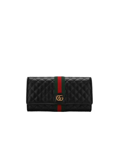 Gucci Continent Dual G Wallet In Black