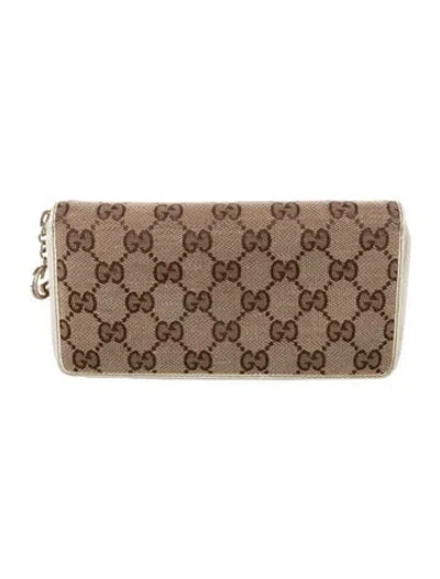 Pre-owned Gucci Continental Gg Canvas Continental Wallet In Brown