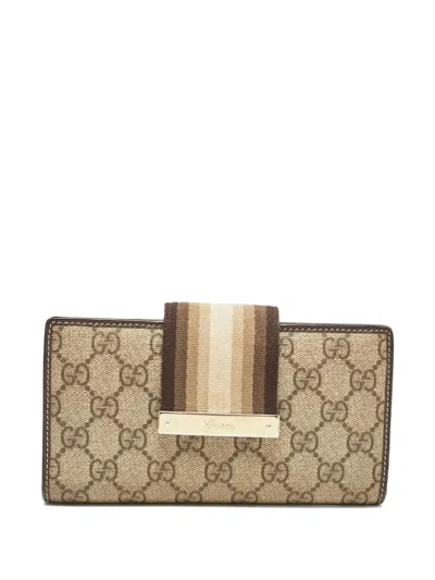 Pre-owned Gucci Continental Gg Canvas Wallet