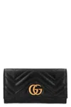 Gucci 'continental Gg Marmont' Wallet In Black