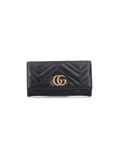Gucci 'continental Gg Marmont' Wallet In Brown
