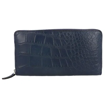 Pre-owned Gucci Continental Leather Wallet 'propane Print' | Blue | Men's Size Onesize