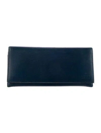 Pre-owned Gucci Continental Long Wallet Interlocking G Logo Continental Wallet In Blue