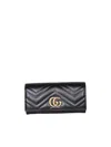 Gucci Gg Marmont Matelasse Leather Continental Wallet In Black